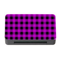 Purple Black Buffalo Plaid Memory Card Reader With Cf by SpinnyChairDesigns