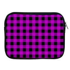 Purple Black Buffalo Plaid Apple Ipad 2/3/4 Zipper Cases by SpinnyChairDesigns