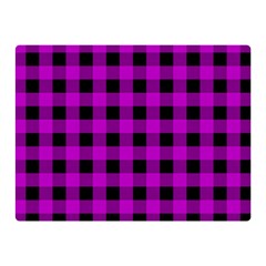 Purple Black Buffalo Plaid Double Sided Flano Blanket (mini)  by SpinnyChairDesigns