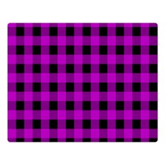 Purple Black Buffalo Plaid Double Sided Flano Blanket (large)  by SpinnyChairDesigns