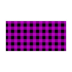 Purple Black Buffalo Plaid Yoga Headband by SpinnyChairDesigns