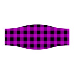 Purple Black Buffalo Plaid Stretchable Headband by SpinnyChairDesigns