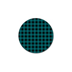 Teal Black Buffalo Plaid Golf Ball Marker (4 Pack) by SpinnyChairDesigns