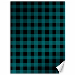 Teal Black Buffalo Plaid Canvas 36  X 48  by SpinnyChairDesigns