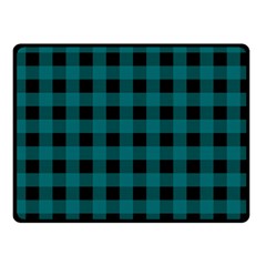 Teal Black Buffalo Plaid Fleece Blanket (small) by SpinnyChairDesigns