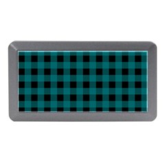 Teal Black Buffalo Plaid Memory Card Reader (mini) by SpinnyChairDesigns