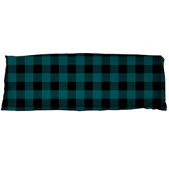 Teal Black Buffalo Plaid Body Pillow Case (dakimakura) by SpinnyChairDesigns