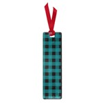 Teal Black Buffalo Plaid Small Book Marks Front