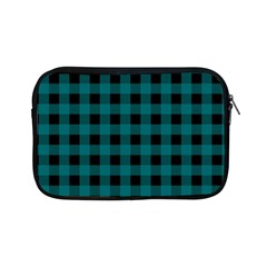 Teal Black Buffalo Plaid Apple Ipad Mini Zipper Cases by SpinnyChairDesigns