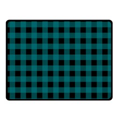 Teal Black Buffalo Plaid Double Sided Fleece Blanket (small)  by SpinnyChairDesigns