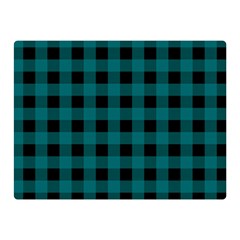 Teal Black Buffalo Plaid Double Sided Flano Blanket (mini)  by SpinnyChairDesigns