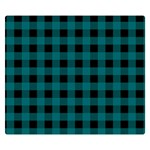 Teal Black Buffalo Plaid Double Sided Flano Blanket (Small)  50 x40  Blanket Front