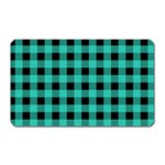 Turquoise Black Buffalo Plaid Magnet (Rectangular) Front