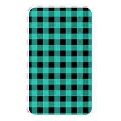 Turquoise Black Buffalo Plaid Memory Card Reader (rectangular) by SpinnyChairDesigns