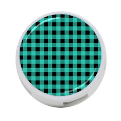 Turquoise Black Buffalo Plaid 4-port Usb Hub (two Sides) by SpinnyChairDesigns