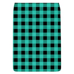 Turquoise Black Buffalo Plaid Removable Flap Cover (s) by SpinnyChairDesigns