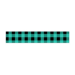 Turquoise Black Buffalo Plaid Flano Scarf (mini) by SpinnyChairDesigns