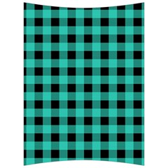 Turquoise Black Buffalo Plaid Back Support Cushion by SpinnyChairDesigns