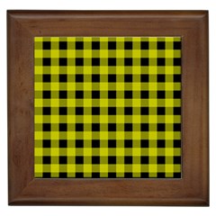 Yellow Black Buffalo Plaid Framed Tile