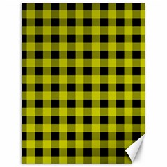 Yellow Black Buffalo Plaid Canvas 12  x 16 