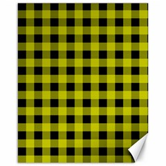 Yellow Black Buffalo Plaid Canvas 16  x 20 