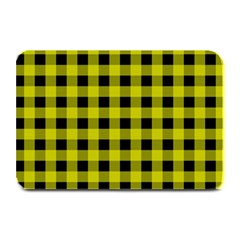 Yellow Black Buffalo Plaid Plate Mats by SpinnyChairDesigns