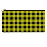 Yellow Black Buffalo Plaid Pencil Case Front