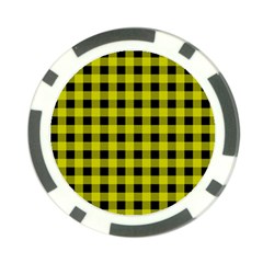 Yellow Black Buffalo Plaid Poker Chip Card Guard (10 Pack)