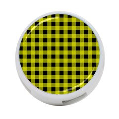 Yellow Black Buffalo Plaid 4-port Usb Hub (two Sides) by SpinnyChairDesigns