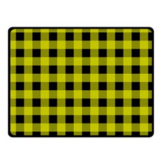 Yellow Black Buffalo Plaid Fleece Blanket (Small)