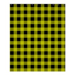 Yellow Black Buffalo Plaid Shower Curtain 60  X 72  (medium)  by SpinnyChairDesigns