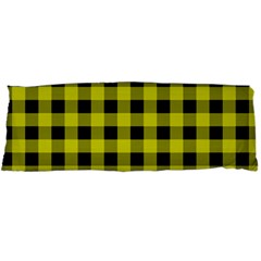 Yellow Black Buffalo Plaid Body Pillow Case Dakimakura (two Sides) by SpinnyChairDesigns