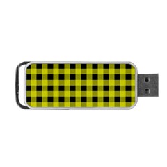 Yellow Black Buffalo Plaid Portable USB Flash (Two Sides)