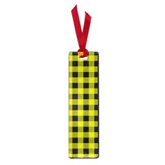 Yellow Black Buffalo Plaid Small Book Marks by SpinnyChairDesigns