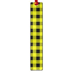 Yellow Black Buffalo Plaid Large Book Marks by SpinnyChairDesigns