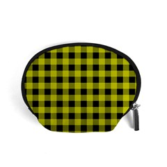 Yellow Black Buffalo Plaid Accessory Pouch (Small)