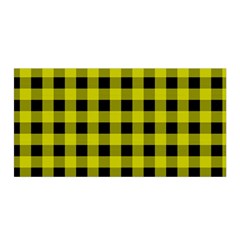 Yellow Black Buffalo Plaid Satin Wrap