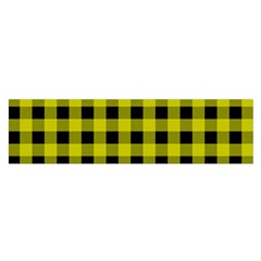 Yellow Black Buffalo Plaid Satin Scarf (Oblong)