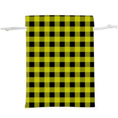 Yellow Black Buffalo Plaid  Lightweight Drawstring Pouch (xl) by SpinnyChairDesigns