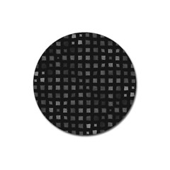 Abstract Black Checkered Pattern Magnet 3  (round) by SpinnyChairDesigns