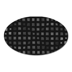 Abstract Black Checkered Pattern Oval Magnet by SpinnyChairDesigns