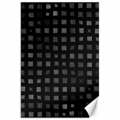 Abstract Black Checkered Pattern Canvas 20  X 30  by SpinnyChairDesigns