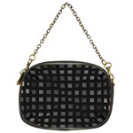 Abstract Black Checkered Pattern Chain Purse (One Side) Front