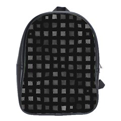 Abstract Black Checkered Pattern School Bag (xl) by SpinnyChairDesigns