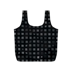 Abstract Black Checkered Pattern Full Print Recycle Bag (s) by SpinnyChairDesigns