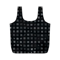 Abstract Black Checkered Pattern Full Print Recycle Bag (m) by SpinnyChairDesigns