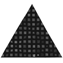 Abstract Black Checkered Pattern Wooden Puzzle Triangle by SpinnyChairDesigns