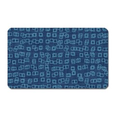 Blue Abstract Checks Pattern Magnet (rectangular) by SpinnyChairDesigns