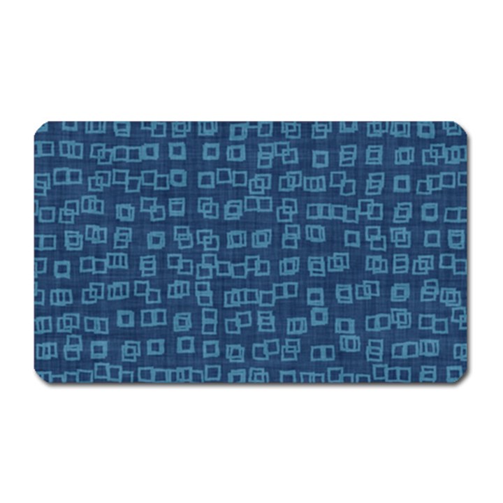 Blue Abstract Checks Pattern Magnet (Rectangular)