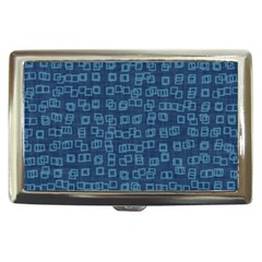 Blue Abstract Checks Pattern Cigarette Money Case by SpinnyChairDesigns